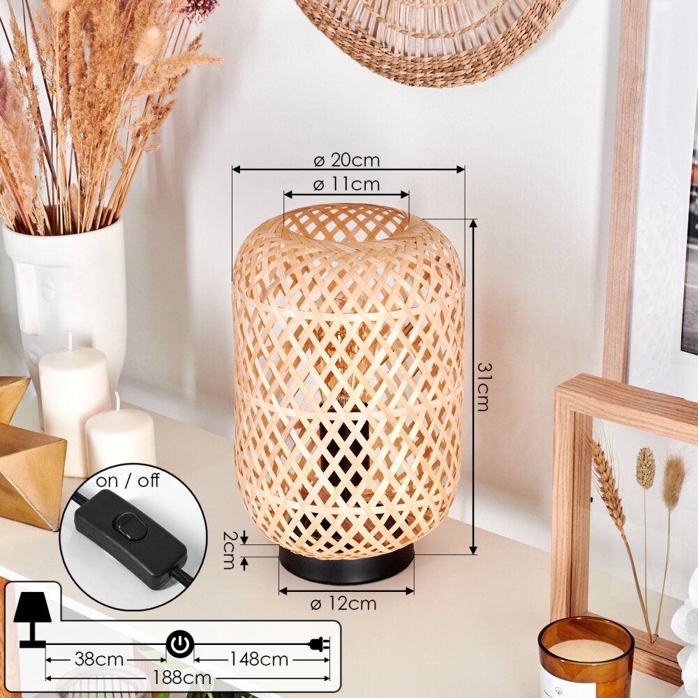 BAURO Table lamp Ecru, black, 1-light source