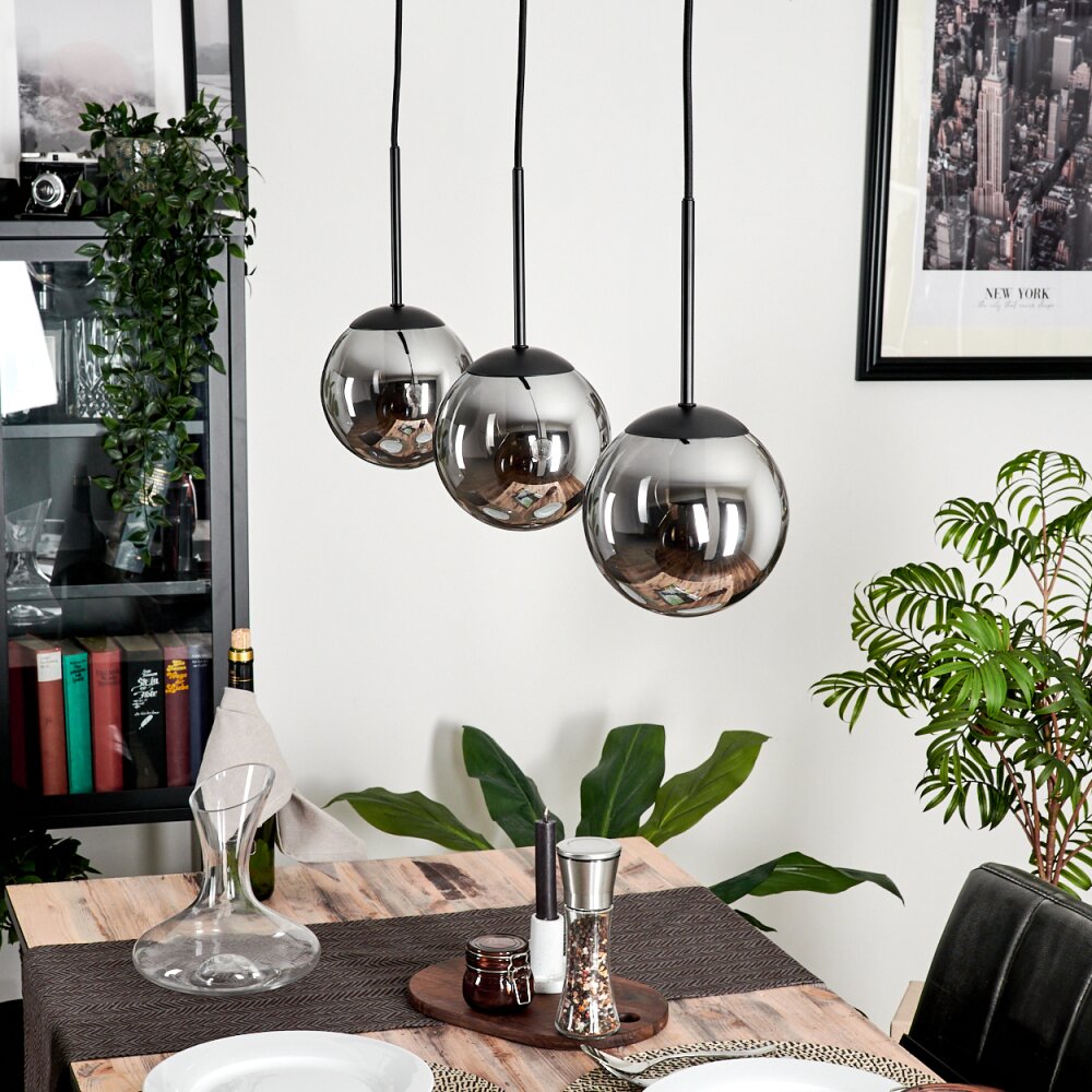 GASTOR Pendant Light - glass Smoke-coloured, 3-light sources