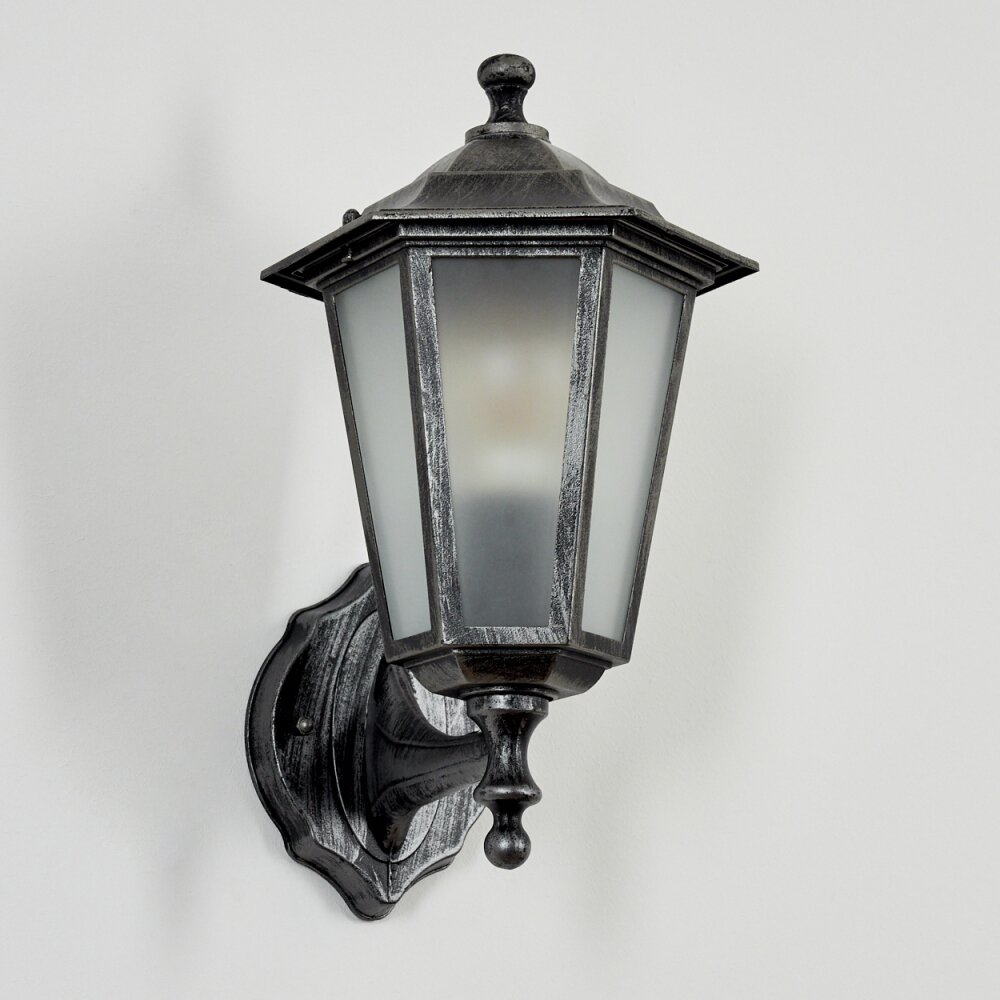 LORIA Outdoor Wall Light black, silver, 1-light source