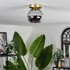 KOYOTO Ceiling Light - glass brass, black, 1-light source