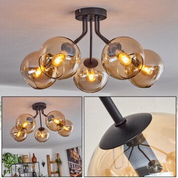 KOYOTO Ceiling Light - glass Amber, 5-light sources