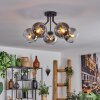 KOYOTO Ceiling Light - glass chrome, clear, Smoke-coloured, 5-light sources