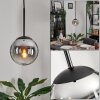 GASTOR Pendant Light - glass chrome, clear, Smoke-coloured, 1-light source