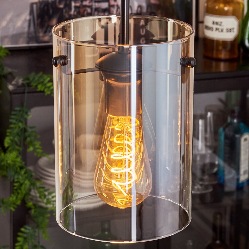 PARANE Pendant Light - glass Amber, clear, 5-light sources