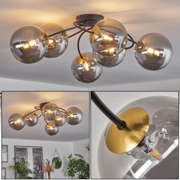 CHEHALIS Ceiling Light gold, black, 6-light sources