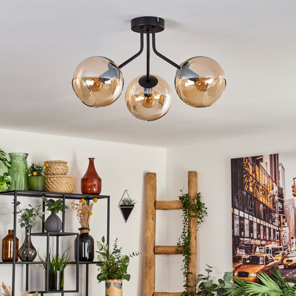 KOYOTO Ceiling Light - glass Amber, 3-light sources