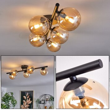 CHEHALIS Ceiling Light - glass Amber, 5-light sources