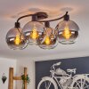 KOYOTO Ceiling Light - glass chrome, clear, Smoke-coloured, 4-light sources