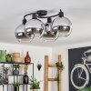 KOYOTO Ceiling Light - glass chrome, clear, Smoke-coloured, 4-light sources