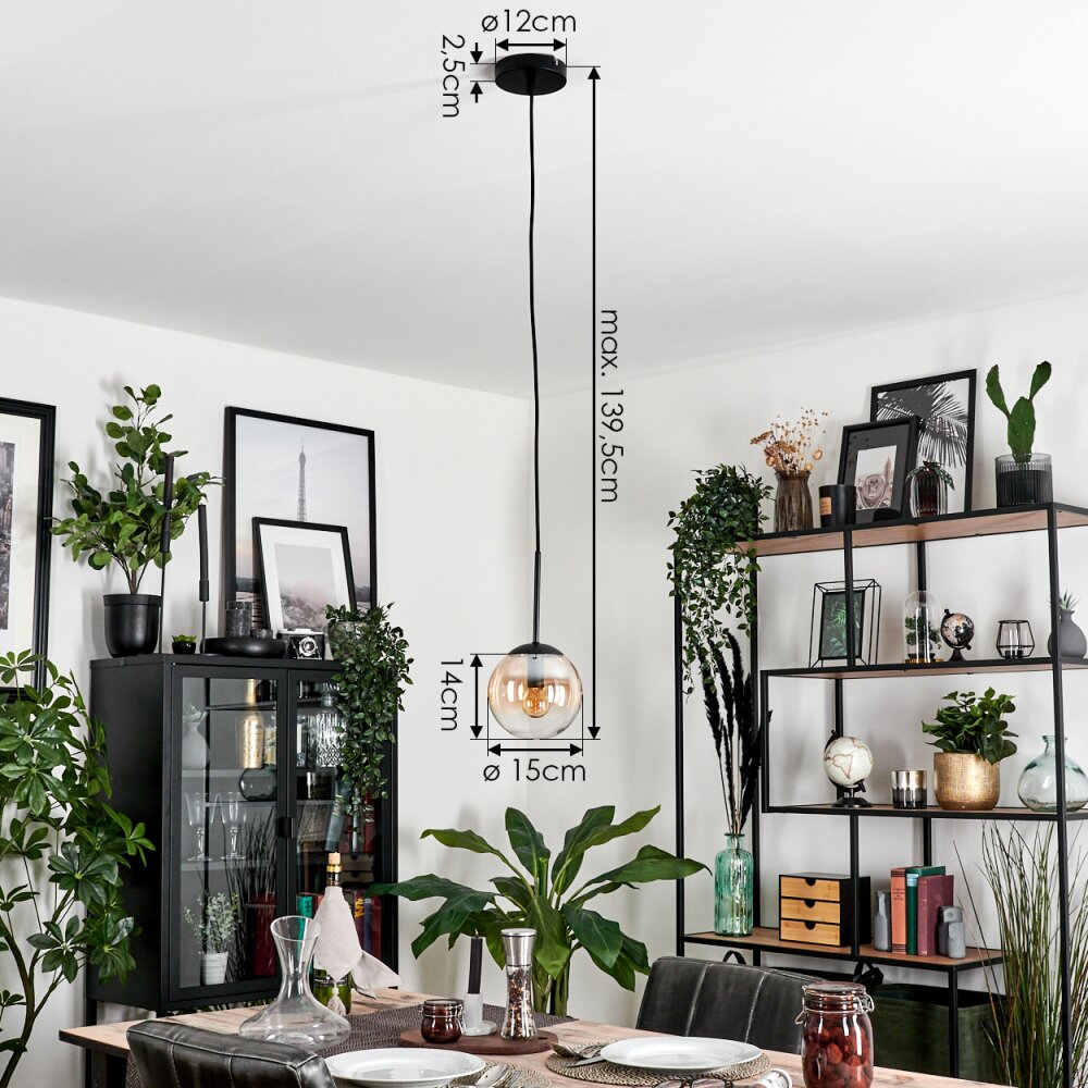 GASTOR Pendant Light - glass Amber, clear, 1-light source