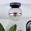 GASTOR Ceiling Light - glass chrome, clear, Smoke-coloured, 1-light source