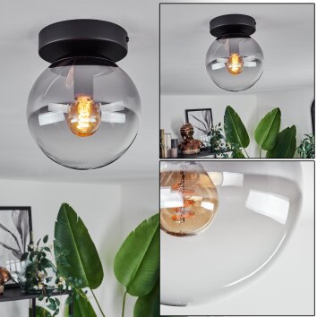 GASTOR Ceiling Light - glass clear, Smoke-coloured, 1-light source