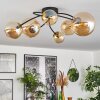 CHEHALIS Ceiling Light - glass gold, black, 6-light sources