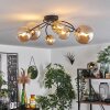 CHEHALIS Ceiling Light - glass gold, black, 6-light sources