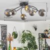 CHEHALIS Ceiling Light - glass gold, black, 6-light sources