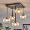 CHEHALIS Ceiling Light - glass gold, black, 5-light sources