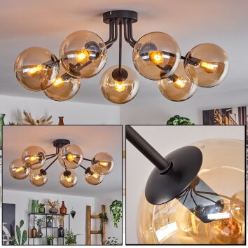 GASTOR Ceiling Light - glass Amber, clear, 7-light sources