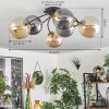 CHEHALIS Ceiling Light - glass gold, black, 6-light sources