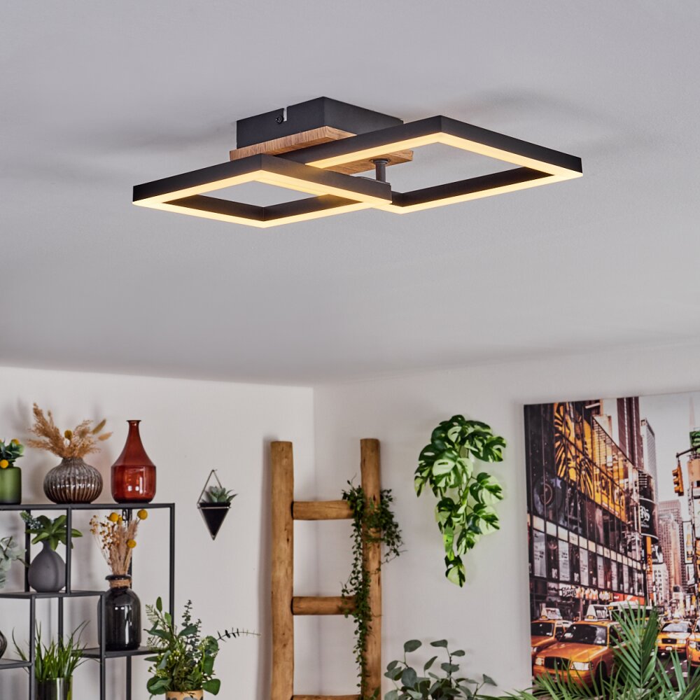 BEALO Ceiling Light LED brown, Wood like finish, 1-light source