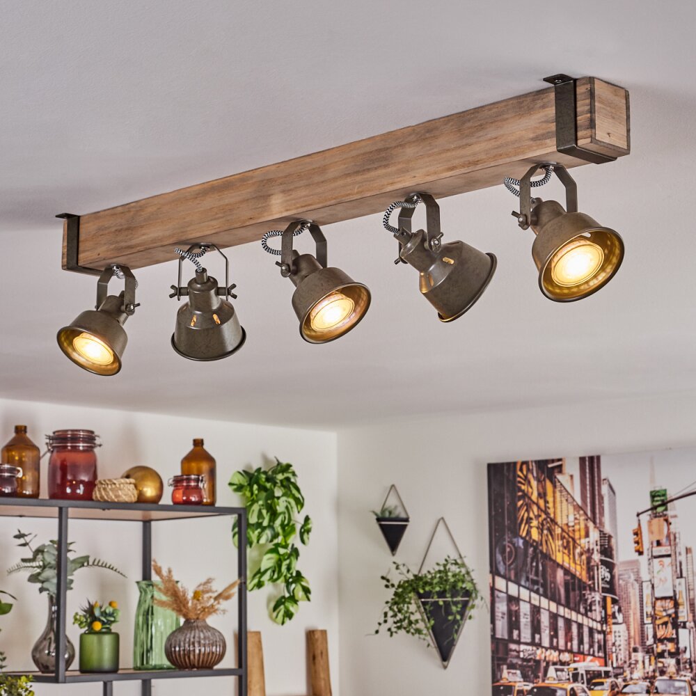 PEHEFITO Ceiling Light Ecru, black, 5-light sources