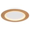 Globo CLAY Ceiling Light LED Wood like finish, white, 1-light source