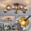 Chehalis Ceiling Light - glass 12 cm gold, black, 6-light sources