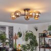 Chehalis Ceiling Light - glass 12 cm gold, black, 6-light sources