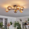 Chehalis Ceiling Light - glass 12 cm gold, black, 6-light sources