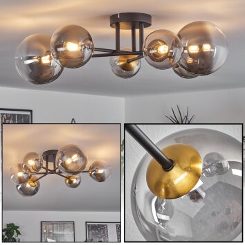 Chehalis Ceiling Light - glass 10 cm, 12 cm, 15 cm gold, black, 6-light sources