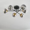 Chehalis Ceiling Light - glass 10 cm gold, black, 6-light sources