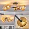 Chehalis Ceiling Light - glass 12 cm gold, black, 6-light sources