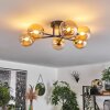 Chehalis Ceiling Light - glass 12 cm gold, black, 6-light sources