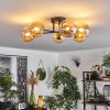 Chehalis Ceiling Light - glass 12 cm gold, black, 6-light sources