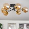 Chehalis Ceiling Light - glass 12 cm gold, black, 6-light sources