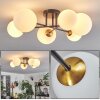 Chehalis Ceiling Light - glass 12 cm, 15 cm gold, black, 6-light sources