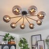 Chehalis Ceiling Light - glass 15 cm gold, black, 8-light sources