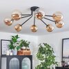 Chehalis Ceiling Light - glass 12 cm gold, black, 8-light sources