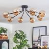 Chehalis Ceiling Light - glass 12 cm gold, black, 8-light sources