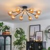 Chehalis Ceiling Light - glass 12 cm gold, black, 8-light sources