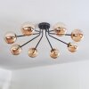 Chehalis Ceiling Light - glass 12 cm gold, black, 8-light sources