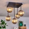 Chehalis Ceiling Light - glass 12 cm gold, black, 5-light sources