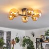 Chehalis Ceiling Light - glass 12 cm, 15 cm gold, black, 6-light sources