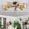 Chehalis Ceiling Light - glass 10 cm, 12 cm, 15 cm gold, black, 6-light sources