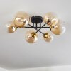 Chehalis Ceiling Light - glass 12 cm, 15 cm gold, black, 6-light sources