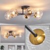 Chehalis Ceiling Light - glass 12 cm gold, black, 6-light sources