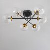 Chehalis Ceiling Light - glass 12 cm gold, black, 6-light sources