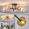 Chehalis Ceiling Light - glass 12 cm, 15 cm gold, black, 6-light sources