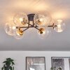 Chehalis Ceiling Light - glass 12 cm, 15 cm gold, black, 6-light sources