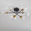 Chehalis Ceiling Light - glass 12 cm, 15 cm gold, black, 6-light sources