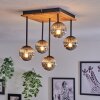 Chehalis Ceiling Light - glass 10 cm Ecru, black, 5-light sources